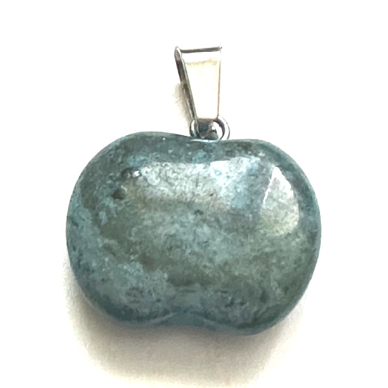 Tyrkenite blue Apple of knowledge pendant natural stone 1,5 cm, stone of young people, looking for a life goal
