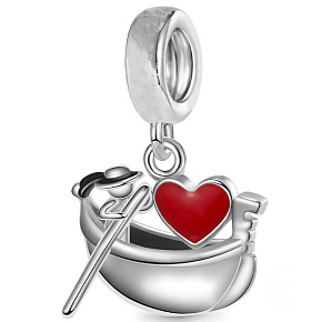 Sterling silver 925 Love of Venice, gondola and gondolier, travel bracelet pendant