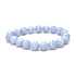 Chalcedony bracelet elastic natural stone, ball 10 mm / 16 - 17 cm, AA quality, stone of love, joy