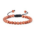 Goldstone gold bracelet, hand knitted, adjustable ball size 6 mm / 16-17 cm, ambition stone