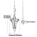 Metal spiral pendulum for Reiki divination and spiritual healing, cone 25,4 mm, antique copper