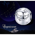 Scorpio zodiac sign, pendant for bracelet silver + cubic zirconia, ball 9 mm 1 piece
