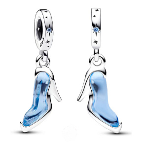Charm Sterling silver 925 Disney Cinderella, glass slipper, movie bracelet pendant