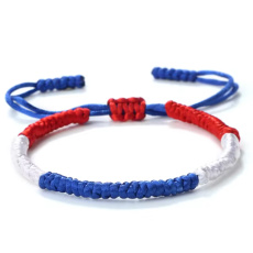 National colors bracelet, handmade braided, adjustable size