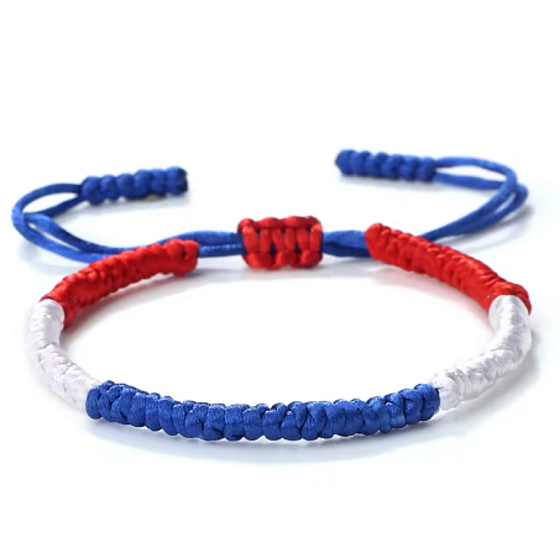 National colors bracelet, handmade braided, adjustable size