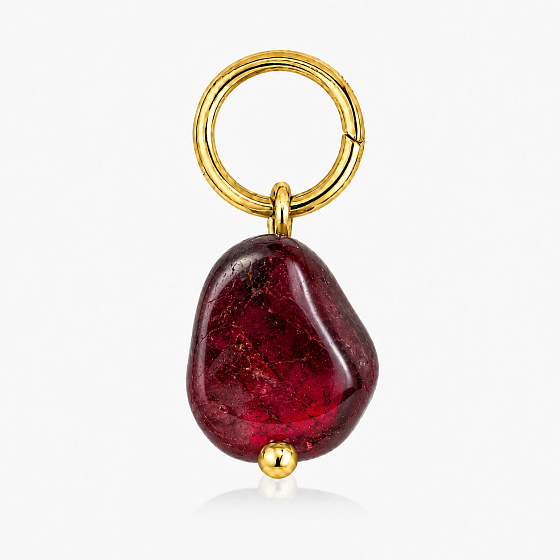 Garnet – mini pendant made of natural stone approx. 0.8–1.2 cm, gold finish | Talisman of passion and energy