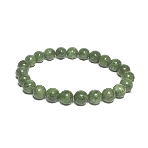 Diopsid bracelet elastic natural stone, ball 8 mm / 16-17 cm, double cleansing stone