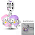 Sterling Silver 925 Luminous - Zodiac Sign Gemini, Bracelet Pendant