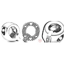 Sterling silver 925 Alphabet letter Q, bead for bracelet