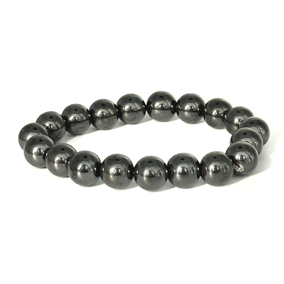 Magnetovec slimming magnetic bracelet elastic natural stone, ball 10 mm / 16 - 17 cm