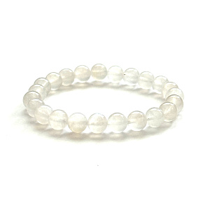Moonstone bracelet elastic natural stone, bead 8 - 9 mm /16 - 17cm AAA quality, awakens the tender feelings of the sweetheart