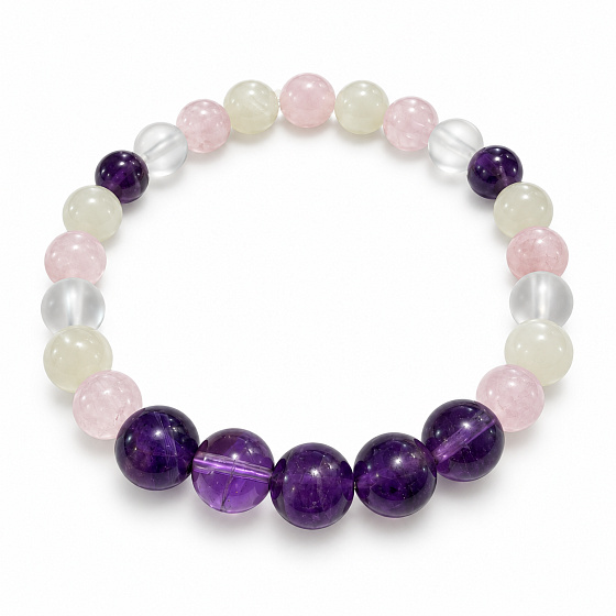 Bracelet with a story – I will never forget you, natural minerals, 8 mm bead / wrist 16–18 cm