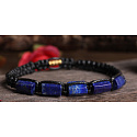 Lapis Lazuli natural stone bracelet, hand knitted, adjustable size, harmony stone