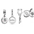 Sterling silver 925 Harry Potter - Gryffindor + cubic zirconia, 2in1 bracelet pendant