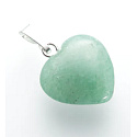 Avanturine Heart Pendant natural stone 15 mm, 1 piece, stone of happiness and prosperity