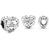 Charm Sterling silver 925 Heart with daisies for mom, bead on bracelet family