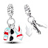 Charm Sterling silver 925 Chic style - Summer fun, glasses, swimsuit, flip flops, 3in1 bracelet pendant, interests