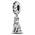Charm Sterling silver 925 Cat with beautiful blue eyes, animal bracelet pendant