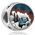 Charm Sterling silver 925 Snow-covered magic land, bead for bracelet Christmas