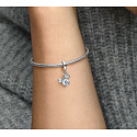 Sterling silver 925 Disney Glitter Mickey Mouse head silhouette white cubic zirconia pendant bracelet