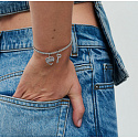 Charm Sterling silver 925 Dividable heart and key pendant 2in1, love bracelet pendant