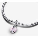 Charm Sterling silver 925 Opalising heart pendant for mom, love bracelet pendant