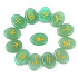 Green Aventurine Rune Alphabets Oval Natural Stone, 15 x 20 mm 13 pieces