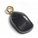 Hematite pendant natural stone 2,2 cm 1 piece, stone of healthy blood
