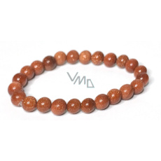Goldstone gold elastic bracelet, ball 8 mm / 16 - 17 cm, ambition stone Goldstone gold elastic bracelet, ball 8 mm / 16 - 17 cm, ambition stone
