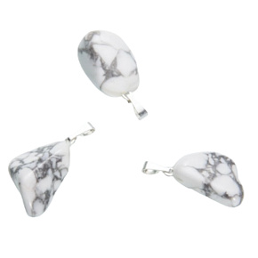 Magnesite / Howlite White Tumbler Pendant natural stone, 2,2-3 cm, 1 piece, cleansing stone Magnesite / Howlite White Tumbler Pendant natural stone, 2,2-3 cm, 1 piece, cleansing stone