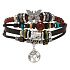 Leather multi-layer bracelet, symbol Tree of Life + butterfly, adjustable size
