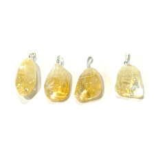 Citrine Trommel pendant natural stone M, approx. 2,5 cm, stone of abundance, success