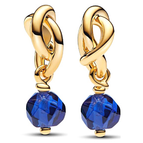 Charm Sterling Silver 925 Intertwined Faceted Eternity Circle Dark Blue, Bracelet Pendant Symbol of Radiance Charm Sterling Silver 925 Intertwined Faceted Eternity Circle Dark Blue, Bracelet Pendant Symbol of Radiance