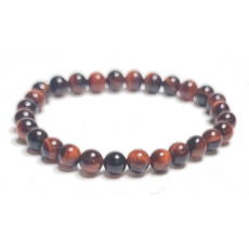 Tiger eye red / Bull's eye bracelet elastic natural stone, ball 6 mm / 16-17 cm, stone of the sun and earth, brings luck and wealth