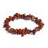 Jasper red bracelet elastic chopped natural stone 19 cm, full care stone
