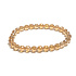Crystal Aqua aura gold color facet semi-metallic finish, bracelet elastic natural stone, bead 6 mm / 16 - 17 cm, stone stones