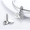 Sterling silver 925 I love you always and forever - footprints, 2in1 pendant for bracelet family