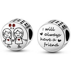 Sterling silver 925 Family friendship - sisters, bead for bracelet family