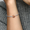 Charm Sterling silver 925 Luminous glowing pumpkin - glow in the dark, Halloween bracelet bead