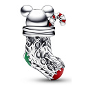 Sterling silver 925 Mouse in Christmas stocking, Christmas bracelet bead