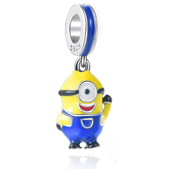 Charm Sterling silver 925 I villain - Mimons Mimoň Stuart - one-eyed mimoň, pendant on the bracelet film