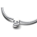Sterling Silver 925 Luminous Glittering Skull Glow in the Dark, Halloween Bracelet Bead