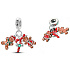 Charm Sterling Silver 925 Christmas Gingerbread 3-in-1, Bracelet Pendant Christmas