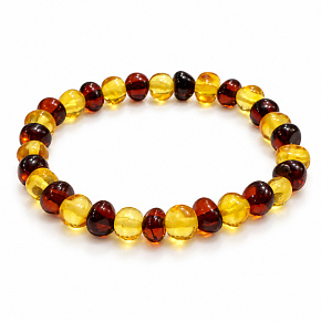 Amber bracelet for children 13 cm – natural, two-color Baltic amber, gentle support during teething