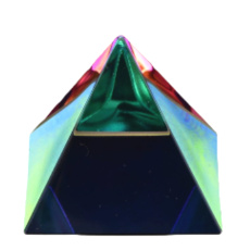 Crystal Glass Pyramid with Color Coating 40 mm