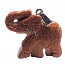 Goldstone gold elephant pendant hand cut figurine 3,5 cm, stone of ambition Goldstone gold elephant pendant hand cut figurine 3,5 cm, stone of ambition