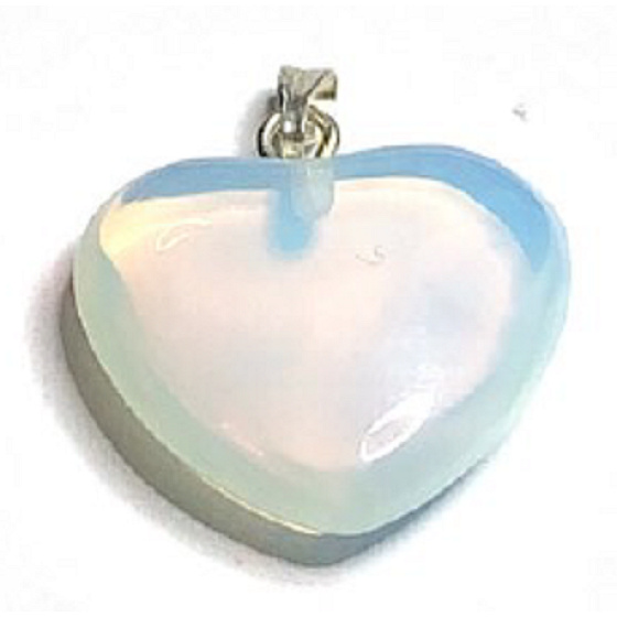 Opalit Heart pendant synthetic stone 2,2 cm 1 piece, stone of wishes and hope