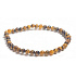 Tiger eye bracelet elastic natural stone, ball 4 mm / 16 - 17 cm, stone of the sun and earth, brings luck and wealth