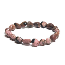 Rhodonite bracelet elastic natural stone, stone 8 - 10 mm / 16 - 17 cm, stone of forgiveness