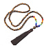 108 Mala 7 chakra necklace, Tiger eye meditation jewel, natural stone, knotted tassel 8 cm, bead 6 mm